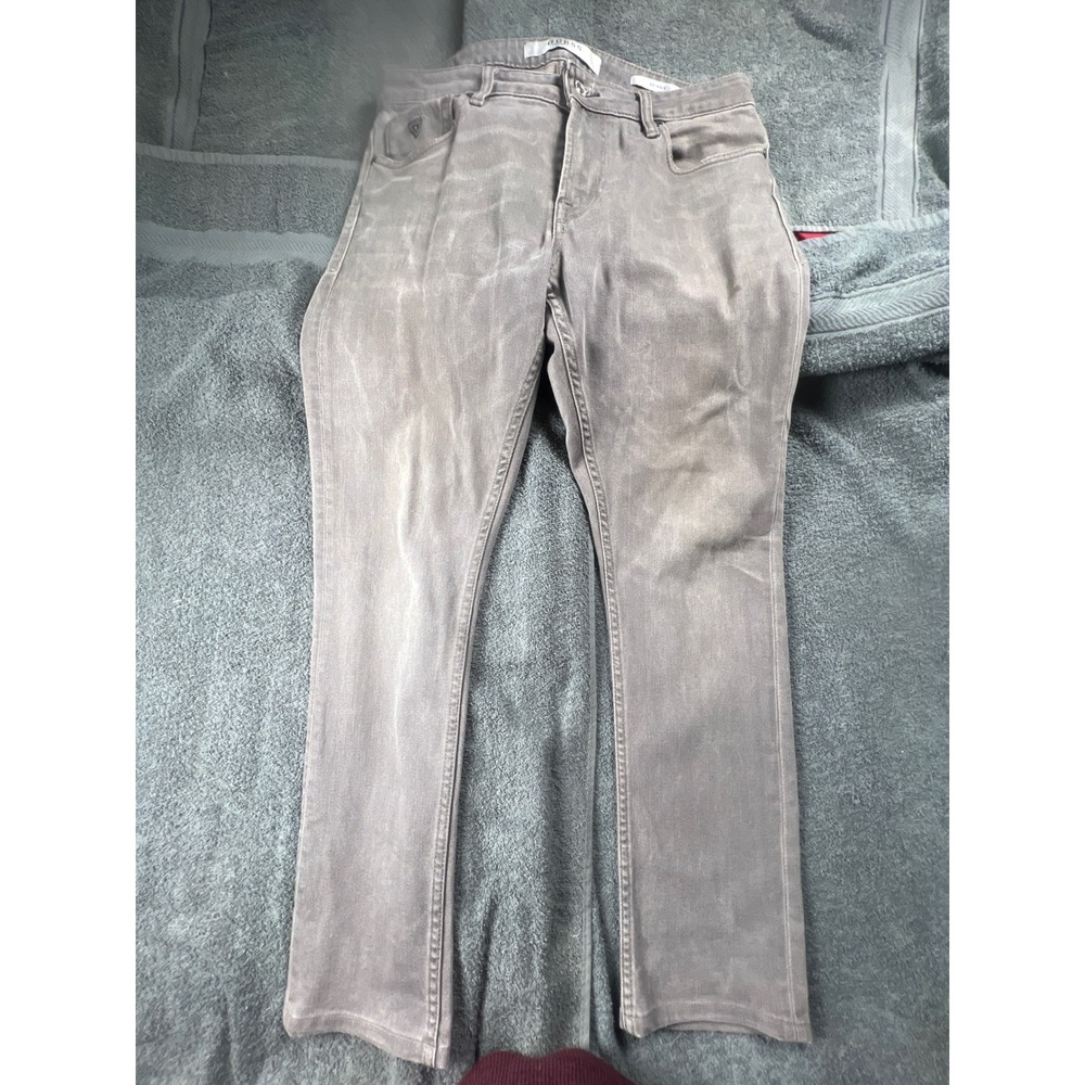 GUESS‎ Los Angeles Skinny Jeans Gray Wash Distressed Detail Women's Size 33x30